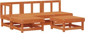 vidaXL Set de lounge pentru grădină 5 pcs Maro Ceară Lemn masiv de pin