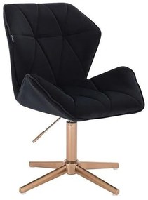 HR212CROSS Scaun Negru cu Bază Aurie