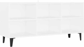 vidaXL Comodă TV cu picioare metalice, alb, 103,5x30x50 cm