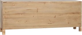 Comodă TV din lemn, natur, cu 2 uși, 8 sertare, 1 raft și ciucure cu nod chinezesc, 51 x 130 x 24 cm, „Boreal”