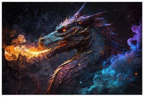 Tablou - Dragon scuipând flăcări (90x60 cm)