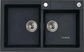 Chiuveta compozit Alveus Rock 90 negru 78x48 cm