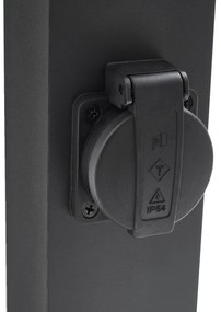 Lampă de exterior neagră cu țăruș de sol și presetupe 65cm inclusiv soclu IP44 - Baleno