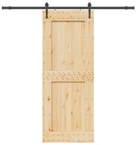 vidaXL Ușă glisantă cu set feronerie, 90x210 cm, lemn masiv de pin