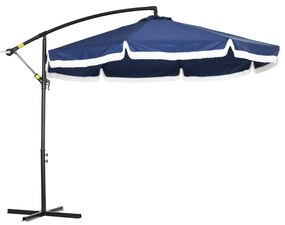 Outsunny Umbrelă Terasă 3m Consolă Rotundă Suspendată Manivelă Bază Cruce 8 Spite Aerisire | Aosom Romania