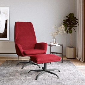 3097842 vidaXL Scaun de relaxare cu taburet, roșu vin, catifea