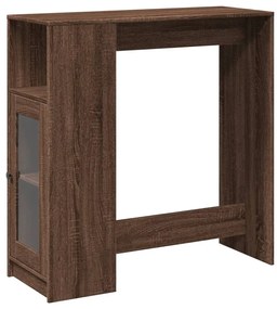 854370 vidaXL Masă bar cu rafturi, stejar maro 101x40x103,5 cm lemn prelucrat