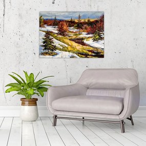 Tablou pe sticlă - Sosirea primăverii (70x50 cm)