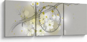 Tablou - Crenguțe înflorite (cu ceas) (90x30 cm)