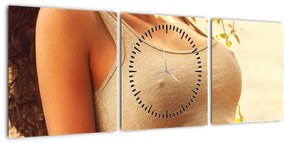 Tablou - Femeia lângă pom (cu ceas) (90x30 cm)