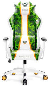 Scaun gaming Diablo X-One 2.0 Craft King Size: alb-verde Diablochairs