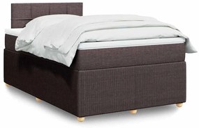vidaXL Pat box spring cu saltea, maro închis, 120x200 cm, textil
