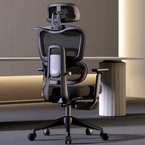 VÉRION CONFORT – Scaun ergonomic, Translație șezut, Cotiere 3D, Tetieră 3D, Suport lombar reglabil, Spătar reglabil înălțime, pivotant, suport picioare, Negru