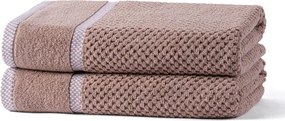 decoDoma Set de 2 prosoape de baie din frotir MODENA latté 70 x 140 cm