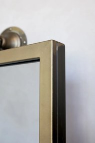 Oglindă de perete, din metal și sticlă, finisaj alamă antichizată, H 189.5 cm