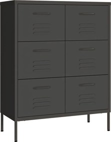 vidaXL Dulap cu sertare, antracit, 80x35x101,5 cm, oțel