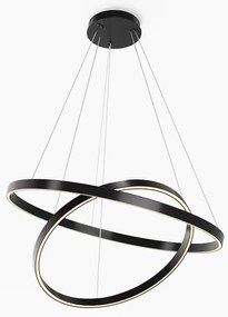 Lustra suspendata LED 2 inele negre Rim