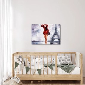 Tablou - Femeie și Turnul Eiffel (70x50 cm)