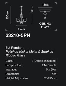 Candelabru modern cu 5 brate Belle