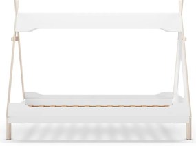 Pat pentru copii alb de tip casă din lemn de pin 90x190 cm Nora – Marckeric