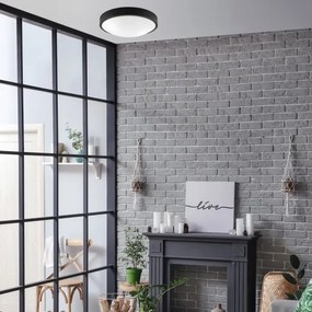 Plafonieră JONAS 2xE27/60W/230V d. 36 cm neagră