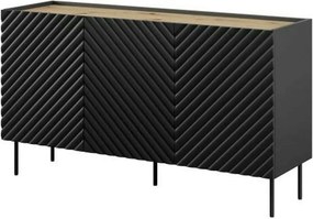 Comoda ONDA, negru/stejar, PAL laminat, 150x45x85 cm