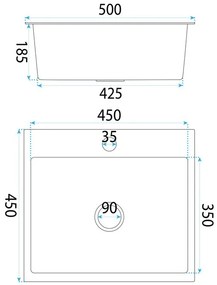 Chiuveta inox Leo 50 negru