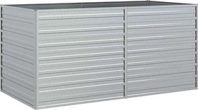vidaXL Strat înălțat de grădină argintiu 160x80x77 cm oțel galvanizat