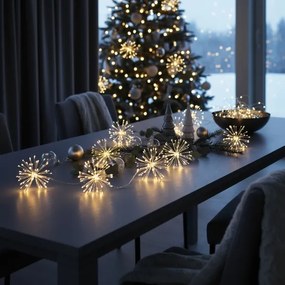 Brilagi - Ghirlandă LED pentru exterior, 150 LED, 5 m, IP44, alb cald, efect artificii