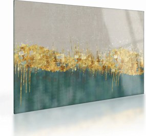 Tablou pe sticlă - Textura cu decor auriu (70x50 cm)