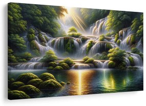 Tablou cascadă în pădure tropicală