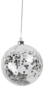 Räder Ornament mare din sticla LED cu confetti