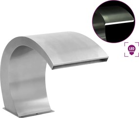 vidaXL Fântână de piscină cu LED-uri, 30 x 60 x 45 cm, oțel inoxidabil