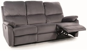 Canapea recliner tapitata Spencer 3 Velvet – Gri