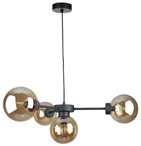 Lustră pe cablu KALIOPE II 4xE14/50W/230V negru/bej fumuriu