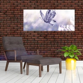 Tablou - Fluture și lavandă (120x50 cm)