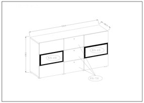 Vitrină Barly Typ 26 (nuc satin + touchwood). 1107643
