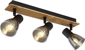 Plafoniera cu 3 spoturi directionabile design modern CLAUDE negru, maro