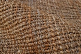 Covor din iută împletit manual, antiderapant, maro natural, 200 x 300 cm, 3000 GSM, „Jute Carpet"