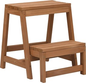 vidaXL Taburet cu treaptă, pliabil, lemn masiv de brad