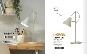 Veioza/Lampa de masa din metal Lisbon alba
