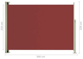 Copertina laterala retractabila terasa, rosu, 220x300 cm Rosu, 220 x 300 cm