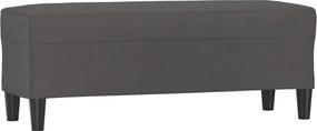 vidaXL Bancă, gri, 100x35x41 cm, piele ecologică