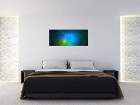 Tablou cu abstracțiune albastră (120x50 cm)