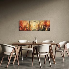 Tablou - Pictura de păduri (cu ceas) (90x30 cm)