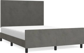 vidaXL Cadru de pat fără saltea, gri închis, 140x200 cm, catifea