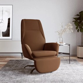 3097865 vidaXL Scaun de relaxare cu taburet, maro, microfibră