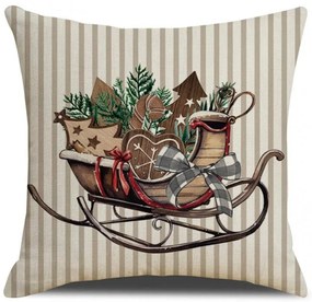 Husa de perna de Craciun SLEIGH 45x45 cm, bej