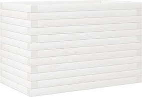 vidaXL Jardinieră de grădină, alb, 70x40x46 cm, lemn masiv de pin