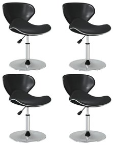 vidaXL Scaune de sufragerie, 4 buc., negru, piele ecologică